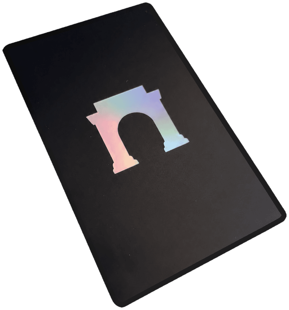 Early black NFC proof of meeting card